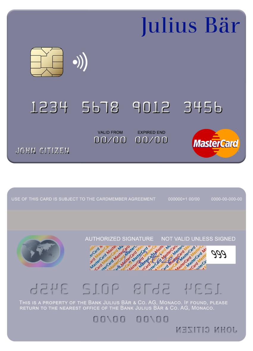 Monaco Julius Bär & Co. AG bank mastercard